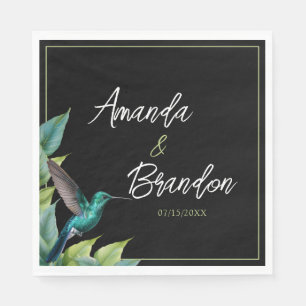 Emerald Hummingbird Tropische bladeren bruiloft Servet