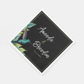 Emerald Hummingbird Tropische bladeren bruiloft Servet (Hoek)