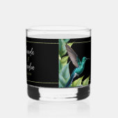 Emerald Hummingbird Tropische bladeren bruiloft Whisky Glas (Links)