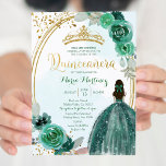 Emerald & Hunter Green Rozen 1 Mis Quince Kaart<br><div class="desc">Emerald & Hunter Green Rozen 1 Mis Quince Invitation Mis Quince Anos,  15e verjaardag</div>