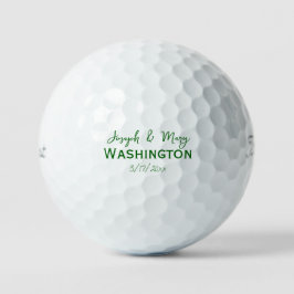 Emerald Huwelijks Cadeautjes Naam Bruid & Bruidego Golfballen