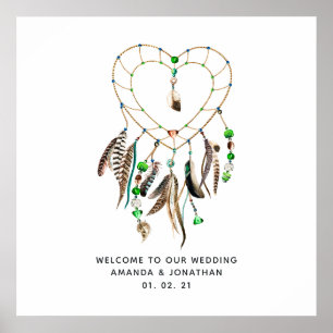 Emerald Indiase stam Boho bruiloft welkom Poster