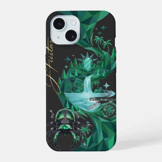 “Emerald Island Beetle – Nature Art iPhone 15 Case (Achterkant)