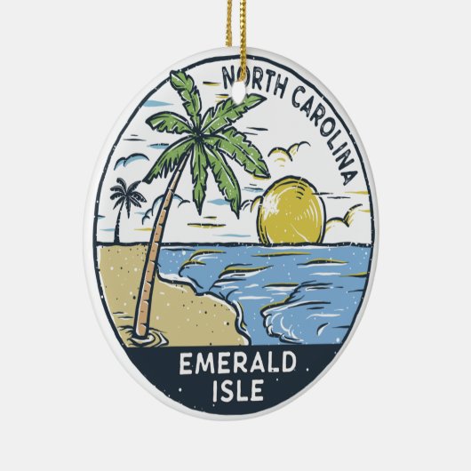 Emerald Isle North Carolina Keramisch Ornament (Rechts)