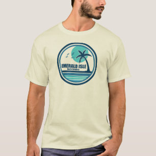 Emerald Isle North Carolina Palmboom Vogels T-shirt