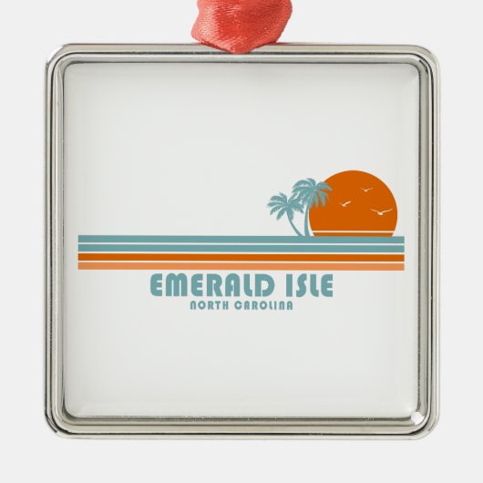 Emerald Isle North Carolina Sun Palm Trees Metalen Ornament (Voorkant)