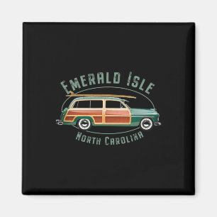 Emerald Isle North Carolina Vintage Surfen  Magneet