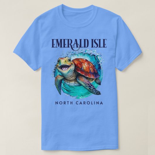 Emerald Isle North Carolina Waterverf Happy Zee T T-shirt (Design voorkant)