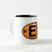 Emerald Isle. Tweekleurige Koffiemok (Voorkant links)
