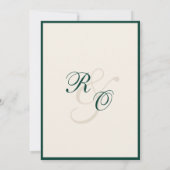 Emerald Ivoor Monogram Glam Oude Geld Huwelijk Kaart (Achterkant)