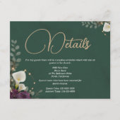 Emerald & Ivory Botanical Elegance Wedding Informatiekaartje (Voorkant)