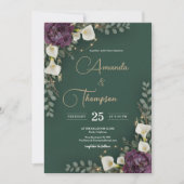 Emerald & Ivory Botanische Elegantie Trouwkaart Kaart (Voorkant)