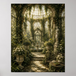 Emerald Ivy Conservatory Vintage Botanical Wall Poster