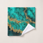 Emerald Jade Gold Splatter Abstract Bad Handdoek (Wasdoekje)