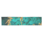 Emerald Jade Gold Splatter Abstract Korte Tafelloper (Horizontaal)
