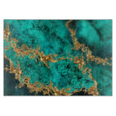 Emerald Jade Gold Splatter Abstract Snijplank (Voorkant)