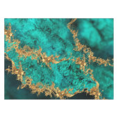 Emerald Jade Gold Splatter Abstract Tafelkleed (Voorkant (Horizontaal))