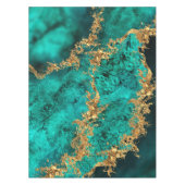 Emerald Jade Gold Splatter Abstract Tafelkleed (Voorkant)