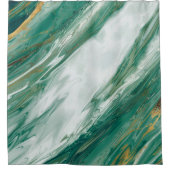 Emerald Jade Green Gold geaccentreerd gekleurde ma Douchegordijn (Voorkant)