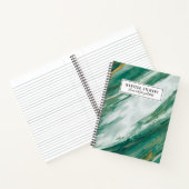 Emerald Jade Green Gold geaccentreerd gekleurde ma Notitieboek (Binnen)