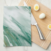 Emerald Jade Green Gold geaccentreerd gekleurde ma Theedoek (Quarter Fold)