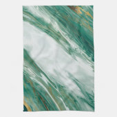 Emerald Jade Green Gold geaccentreerd gekleurde ma Theedoek (Verticaal)