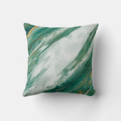 Emerald Jade Green Gold schilderde marmer Wedding Kussen (Achterkant)
