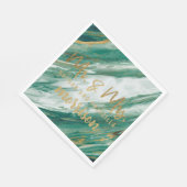 Emerald Jade Green Goud Geschilderd Marmeren bruil Servet (Hoek)