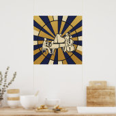 Emerald Jazz Diva Poster Green and Gold Music Art (Keuken)