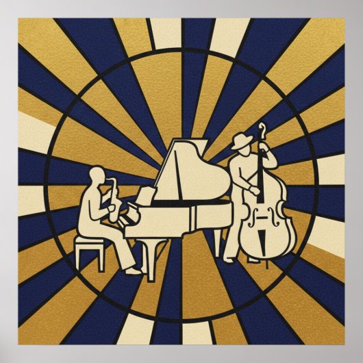 Emerald Jazz Diva Poster Green and Gold Music Art (Voorkant)