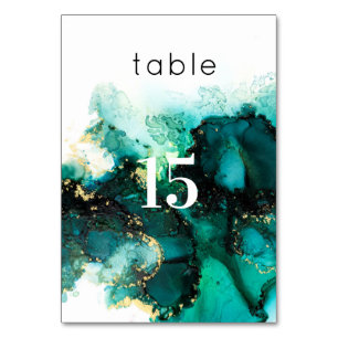 Emerald Jewel Green Tone Table Number Kaart