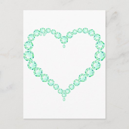 Emerald Jewel Heart Briefkaart (Voorkant)
