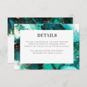 Emerald Jewel Tone Wedding Details Kaart (Voorkant / Achterkant)