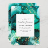 Emerald Jewel Tone Wedding Invitation Kaart (Voorkant / Achterkant)