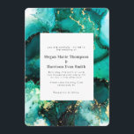 Emerald Jewel Tone Wedding Invitation Kaart<br><div class="desc">Mooie emerald gemstone geïnspireerde trouwsuite gebaseerd op mijn oorspronkelijke kunstwerk. Mooie sieraden kleur met gouden tonen markeren de trouwdetails prachtig. Volledige suite https://www.zazzle.com/collections/green_jewel_tone_wedding-119449818088946979</div>