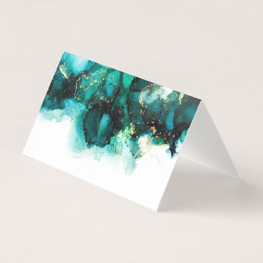 Emerald Jewel Tone Wedding Place Card Kaart (Voorkant)