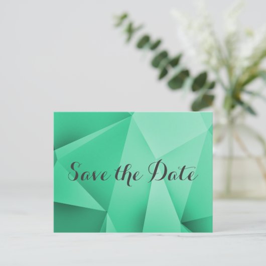 Emerald Jewel Tones Save the Date Briefkaart (Staand voorkant)