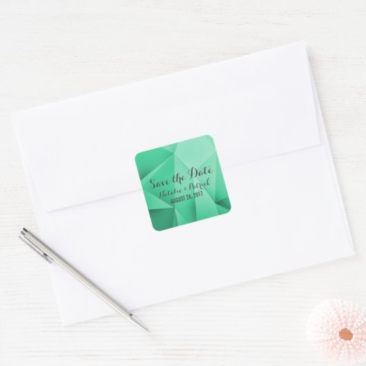 Emerald Jewel Tones Save the Date Stickers (Envelop)