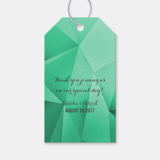 Emerald Jewel Tones Wedding Gift Labels Cadeaulabel (Voorkant)