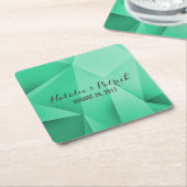 Emerald Jewel Tones Wedding Paper Onderzetters (Schuin)