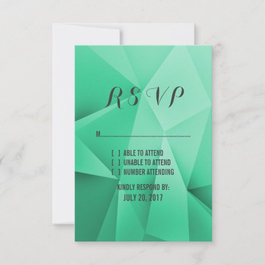 Emerald Jewel Tones Wedding RSVP Kaart (Voorkant)