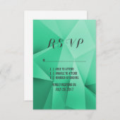 Emerald Jewel Tones Wedding RSVP Kaart (Voorkant / Achterkant)