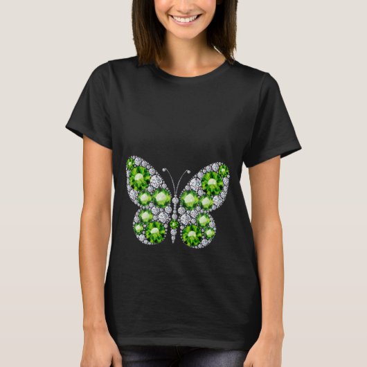 Emerald Jewels Rhinestone Butterfly Women's Top (Voorkant)