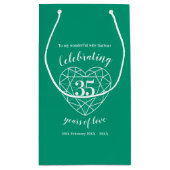 Emerald Jubileum 35 jaar groene vrouw geschenktas Klein Cadeauzakje (Achterkant)