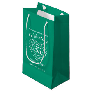 Emerald Jubileum 35 jaar groene vrouw geschenktas Klein Cadeauzakje