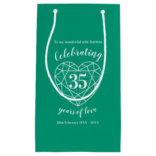 Emerald Jubileum 35 jaar groene vrouw geschenktas Klein Cadeauzakje (Voorkant)