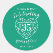 Emerald jubileum 35 jaar liefde stickers (Voorkant)