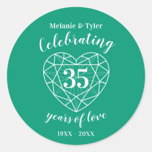 Emerald jubileum 35 jaar liefde stickers