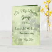 Emerald Jubileum Husband Wenskaart. Kaart (Gele Bloem)