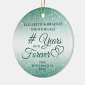 Emerald Jubileum JAREN IN FOREVER Foto Keramisch Ornament (Links)